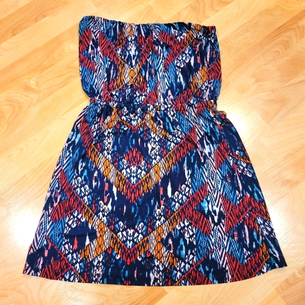 Trixxi Tribal Strapless Dress Y2k Size Small